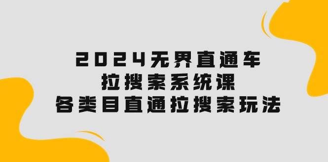 2024无界直通车·拉搜索系统课：各类目直通车 拉搜索玩法！-知联副业