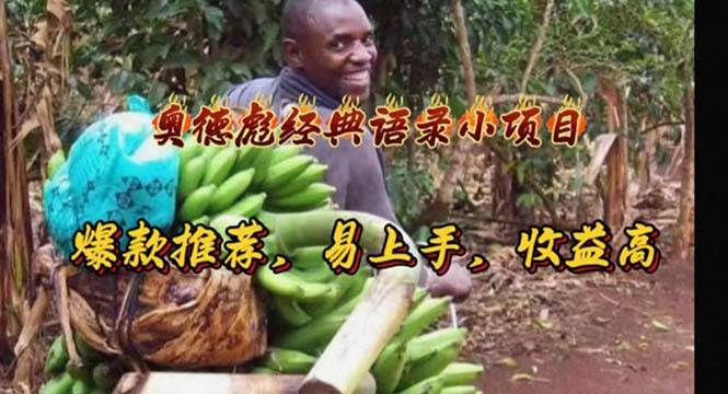 奥德彪经典语录小项目，爆款推荐，易上手，收益高-知联副业