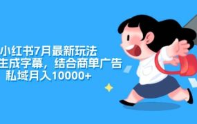 小红书7月最新玩法,一鍵生成字幕,结合商单广告,私域月入10000+-知联副业