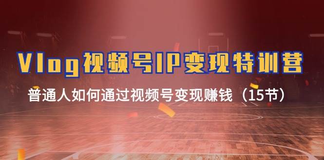 Vlog 视频号IP变现特训营，普通人如何通过视频号变现赚钱（15节）-知联副业
