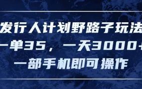 发行人计划野路子玩法,一单35,一天3000+,一部手机即可操作-知联副业