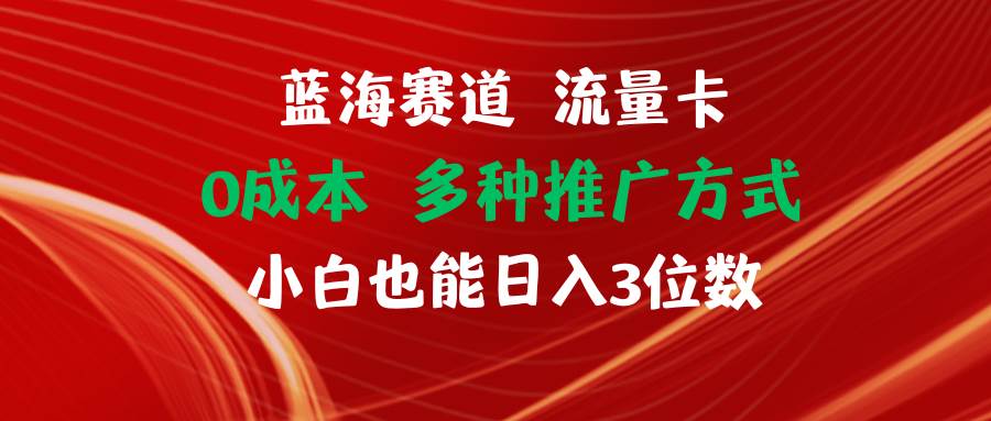 蓝海赛道 流量卡 0成本 小白也能日入三位数-知联副业