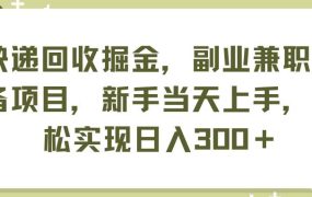 快递回收掘金,副业兼职必备项目,新手当天上手,轻松实现日入300+-知联副业