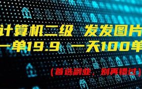 计算机二级,一单19.9 一天能出100单,每天只需发发图片(附518G资料)-知联副业