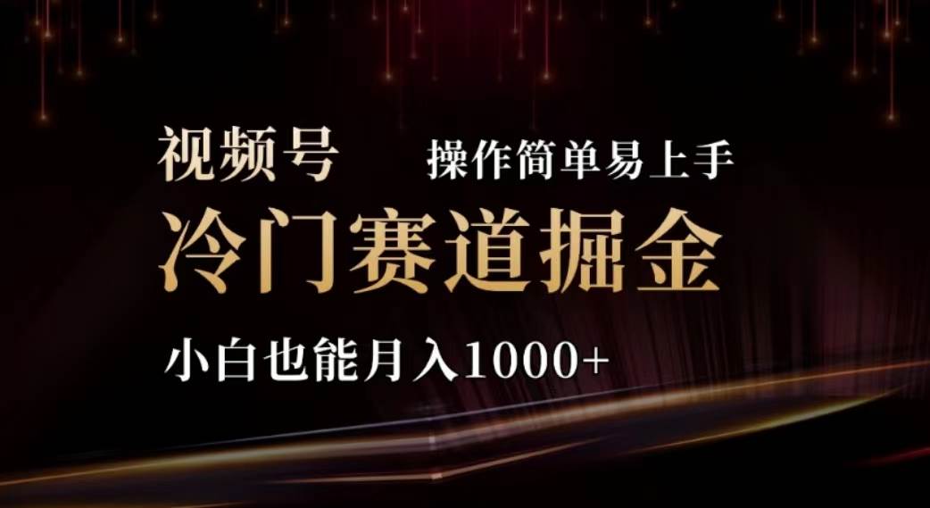 2024视频号冷门赛道掘金，操作简单轻松上手，小白也能月入1000+-知联副业