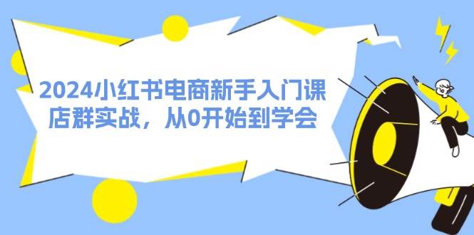 2024小红书电商新手入门课，店群实战，从0开始到学会（31节）-知联副业