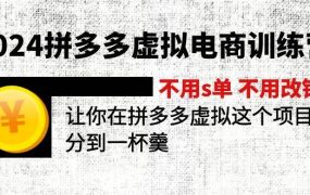2024拼多多虚拟电商训练营 不s单 不改销量  做虚拟项目分一杯羹(更新10节)-知联副业