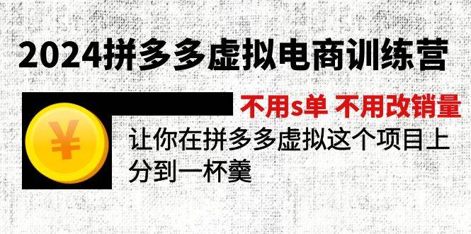 2024拼多多虚拟电商训练营 不s单 不改销量  做虚拟项目分一杯羹(更新10节)-知联副业