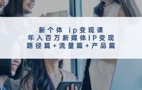 新个体 ip变现课，年入百万新媒体IP变现，路径篇+流量篇+产品篇-知联副业