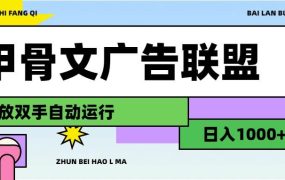 甲骨文广告联盟解放双手日入1000+-知联副业