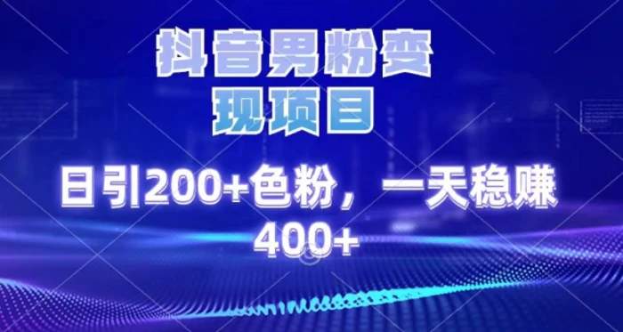 2025最新男粉项目 日引200 轻松月入2w+-知联副业