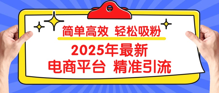 2025年最新电商平台精准引流 简单高效 轻松吸粉-知联副业