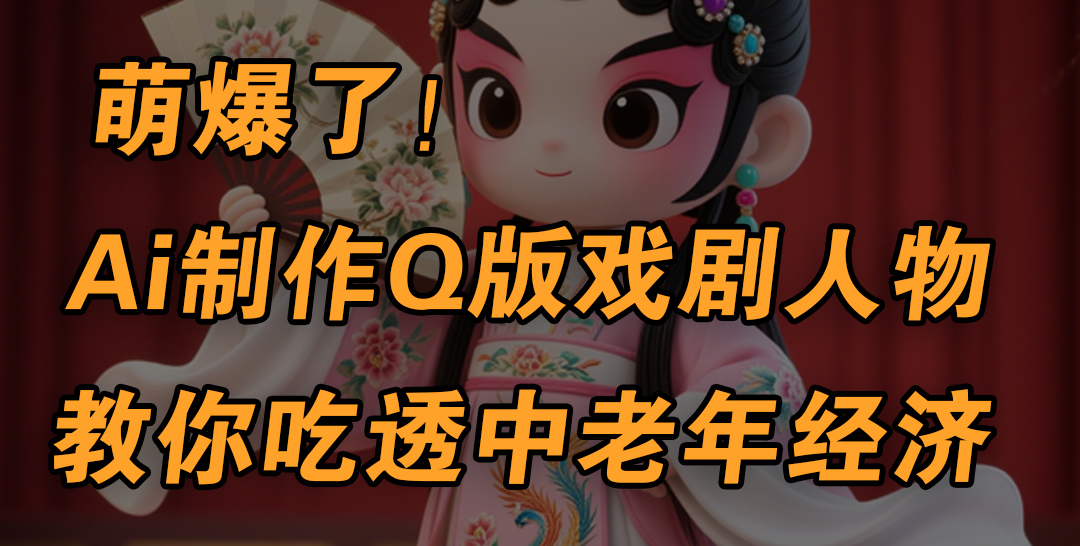 用Ai制作Q版戏剧人物，手把手教你吃透中老年经济，5分钟一个成品，多渠道变现-知联副业