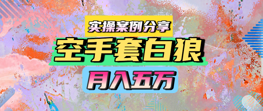 空手套白狼，月入五万，实操案例分享-知联副业