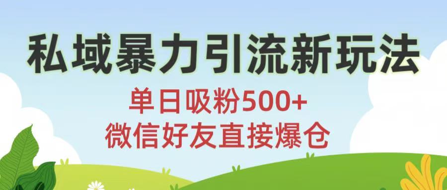 私域暴力引流新玩法!单日吸粉500+，微信好友直接爆仓-知联副业