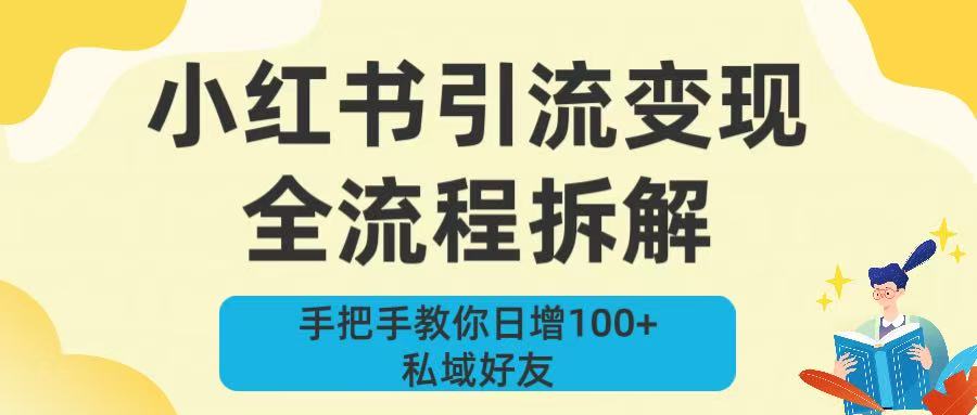 新手必看！小红书引流变现全流程拆解，手把手教你日增100+私域好友-知联副业