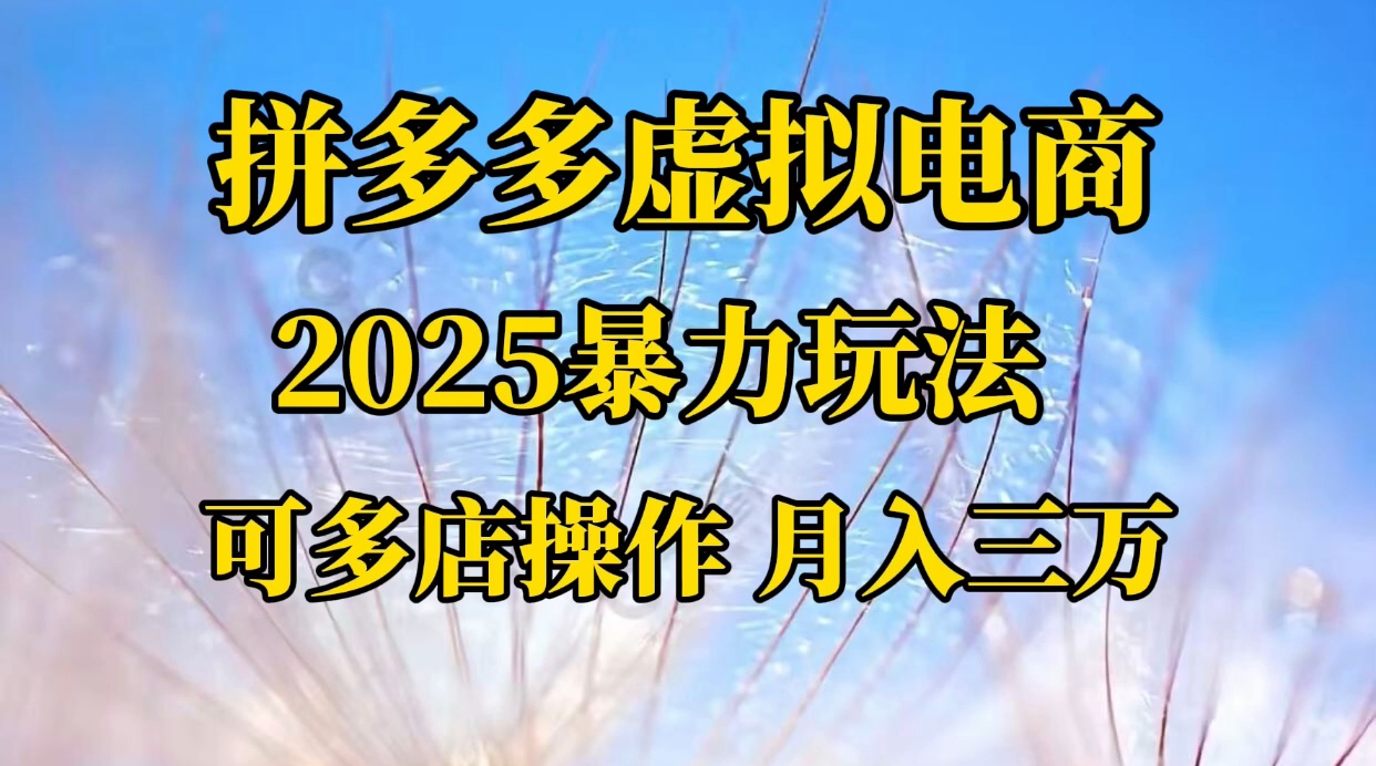 拼多多虚拟电商，不囤货不垫资的虚拟电商-知联副业