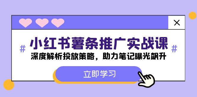 小红书-薯 条 推 广 实战课：深度解析投放策略，助力笔记曝光飙升-知联副业